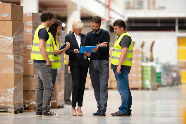Commercial moving team planning an office relocation