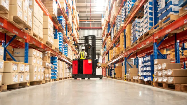 Aisle of racked storage in a QuickServe warehouse in Dubai